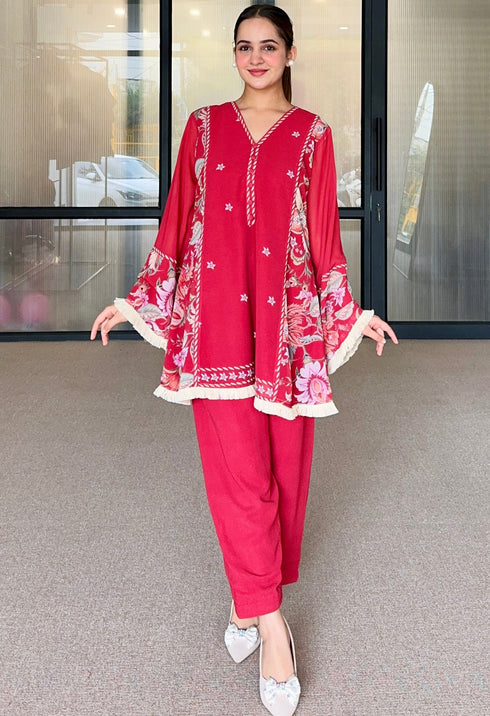 Red Festive Kurta Set